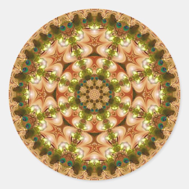 Earthy Pastel Geometric Mandala Sticker (Front)