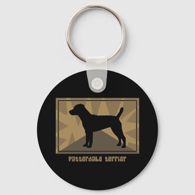 Earthy Patterdale Terrier Keychain (Front)