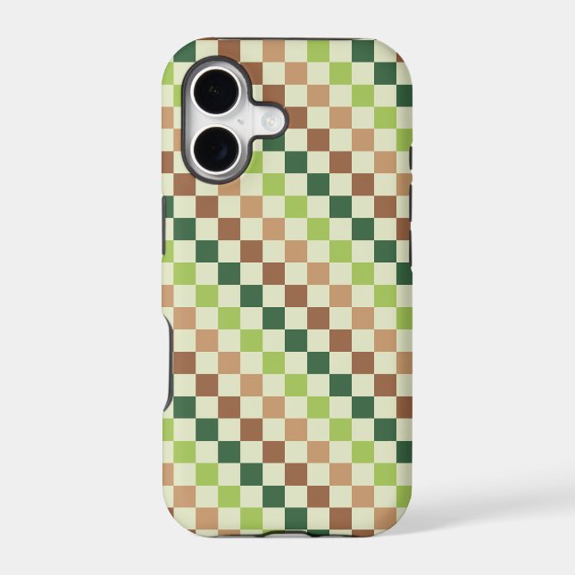 Earthy rainbow diagonal chequerboard pattern (Back)