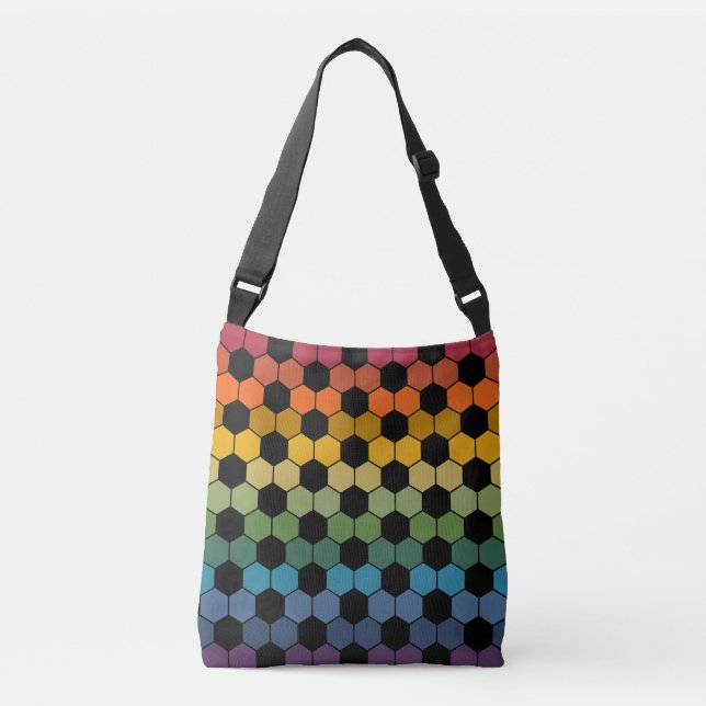 Earthy Rainbow Soccer ball print  Crossbody Bag (Front)