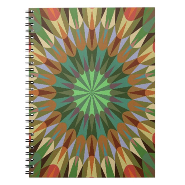 Earthy Retro Geometry Notebook (Front)