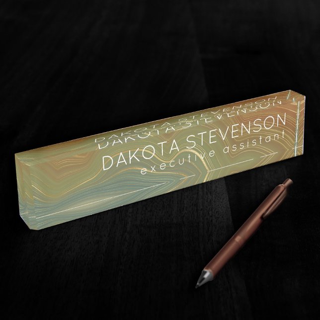 Earthy Retro Strata | Vintage Neutral Tone Agate Nameplate (Creator Uploaded)