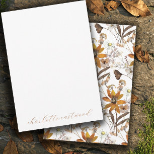 Earthy Rustic Gold Brown Autumn Wildflowers Card