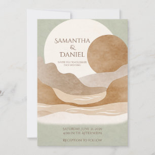 Earthy Sage Boho Wedding Invitation