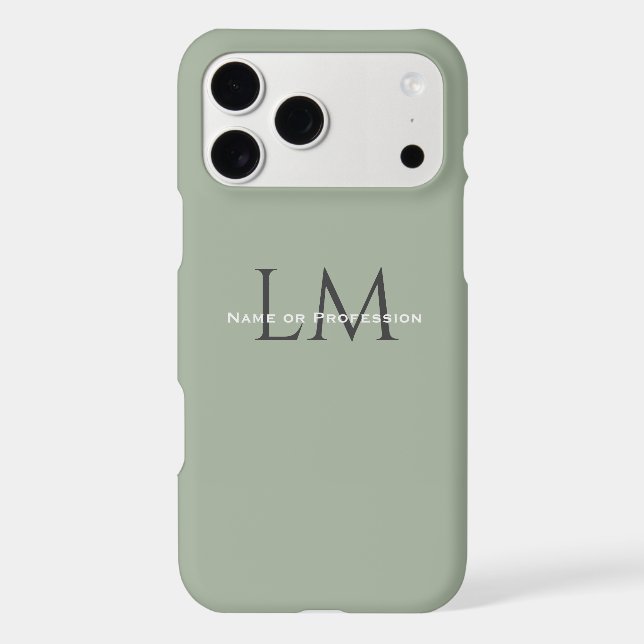 Earthy Sage Green Organic Modern Minimalist (Back)