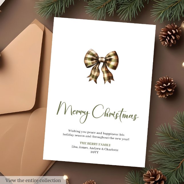 Earthy Sage Terracotta Holiday Christmas Greeting  Card (Earthy Sage Terracotta Holiday Christmas Greeting Card

)