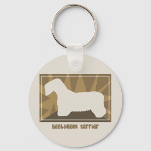 Earthy Sealyham Terrier Key Ring