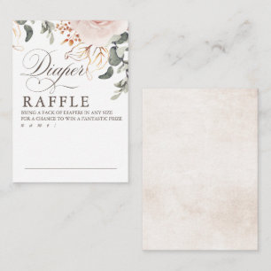 Earthy Shade Flowers Diaper Raffle Game Tickets Enclosure Card