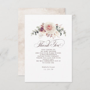 Earthy Shades Floral Baby Shower Thank You