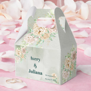 Earthy Shades Flowers Boho Elegant Sage Green Favour Box