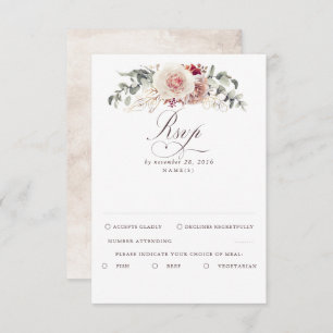 Earthy Shades Foliage Boho Wedding RSVP