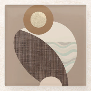 Earthy Shapes Glass Coaster