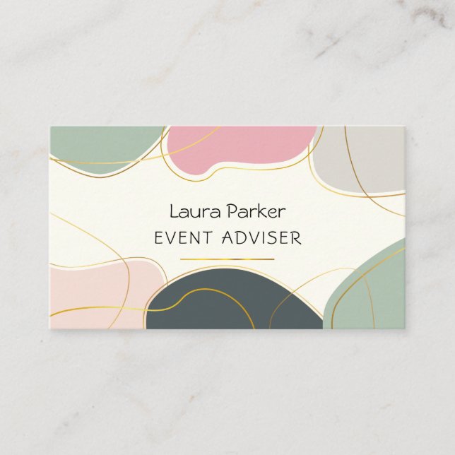 Earthy Simple Modern Abstract Minimal  Business Card (Front)