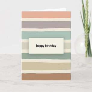 Earthy Striped Birthday Card