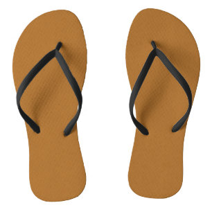Earthy Sudan Brown Neutral Solid Colour Print Jandals