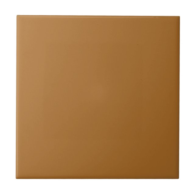 Earthy Sudan Brown Neutral Solid Colour Print Tile (Front)