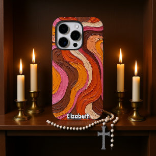 Earthy Swirls: Textured Abstract iPhone 16 Pro Case