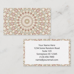 Earthy Taupe and Rust Mandala Pattern Business Card
