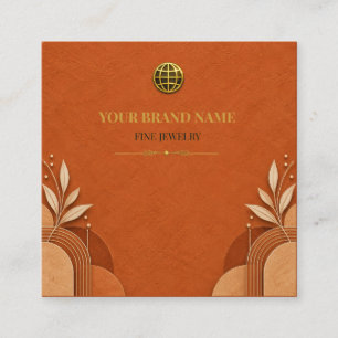Earthy Terracotta Boho Square Necklace Card