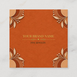 Earthy Terracotta Boho Square Ring Card