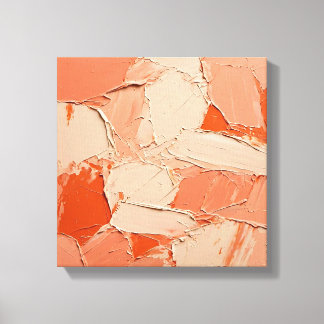 Earthy Terracotta Terracotta Coral Clay Blocks Wal Canvas Print