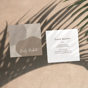 Earthy Textured Abstract Modern Taupe Square Business Card