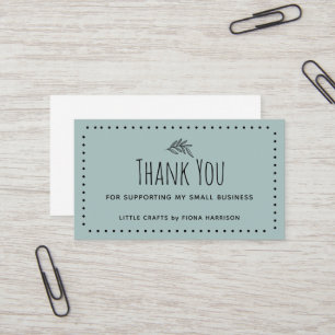 Earthy Thank You For Supporting My Small Business Card