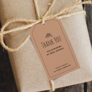 Earthy Thank You For Supporting My Small Business Gift Tags