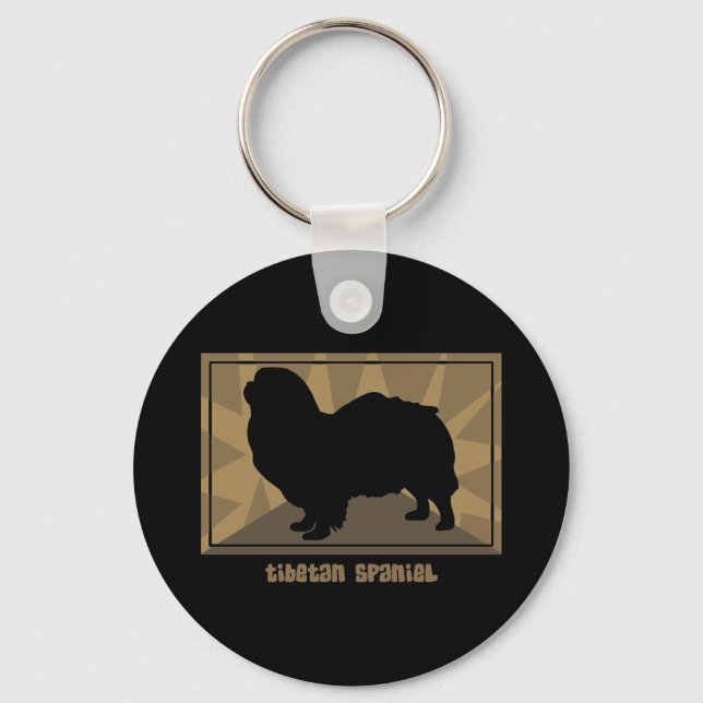 Earthy Tibetan Spaniel Key Ring (Front)