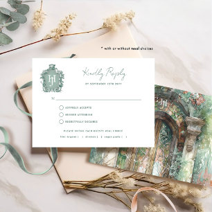 Earthy Timeless Wedding With/without Meal RSVP Card