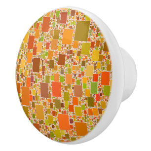Earthy Tone Geometric Trendy Abstract Artwork Ceramic Knob