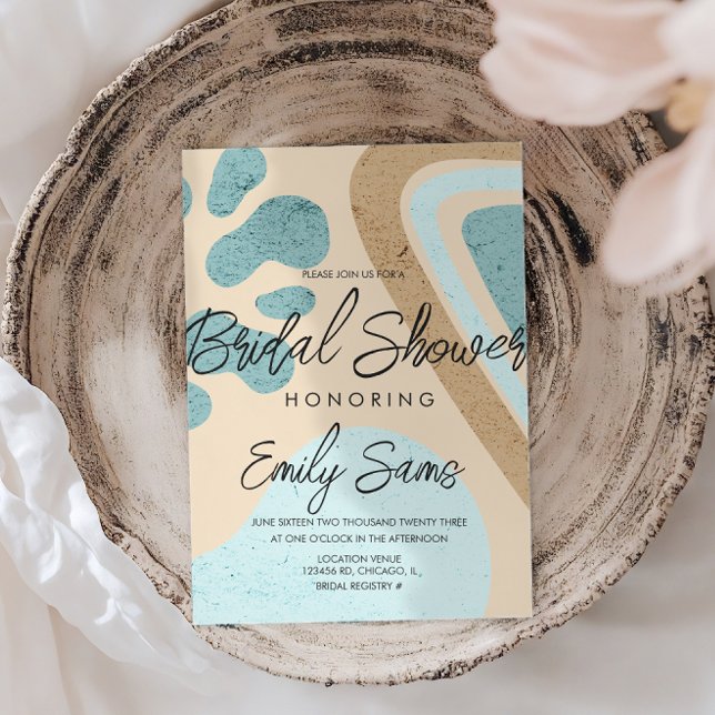 Earthy Tone Shapes Abstract Bridal Shower  Invitation (Creator Uploaded)
