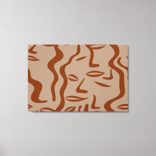 Earthy Tones Abstract Women's Faces Canvas Print
