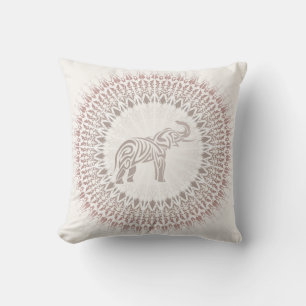 Earthy Tones Boho Elephant Mandala Cushion
