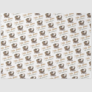 Earthy tones green gold cosy Christmas Reindeer Tissue Paper
