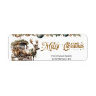 Earthy tones green gold Reindeer and carriage