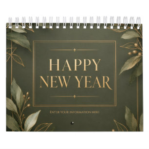 Earthy Tones Happy New Year Calendar