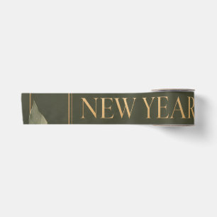Earthy Tones Happy New Year holiday Greeting Satin Ribbon