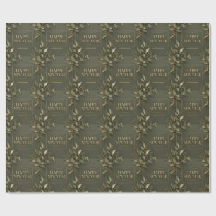Earthy Tones Happy New Year holiday Greeting Wrapping Paper