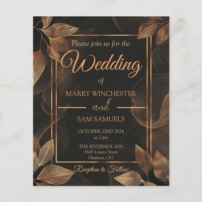 Earthy Tones | Minimalist Wedding Invitation (Front)