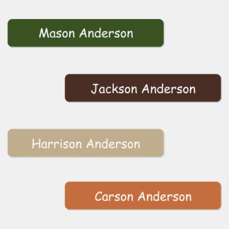Earthy tones Name labels for boys water proof 