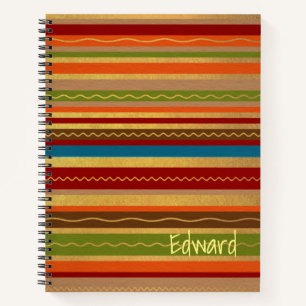Earthy Tones Stripes  Notebook