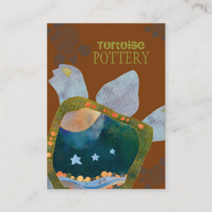 Earthy Unique Sedona Turtle Pottery Business Cards
