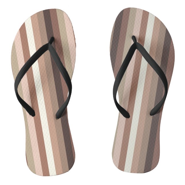 Earthy Vertical Stripe Pattern Jandals (Footbed)