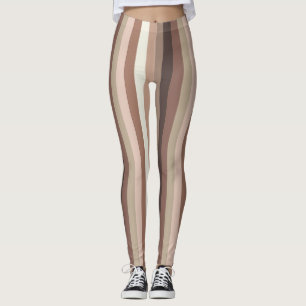 Earthy Vertical Stripe Pattern Leggings