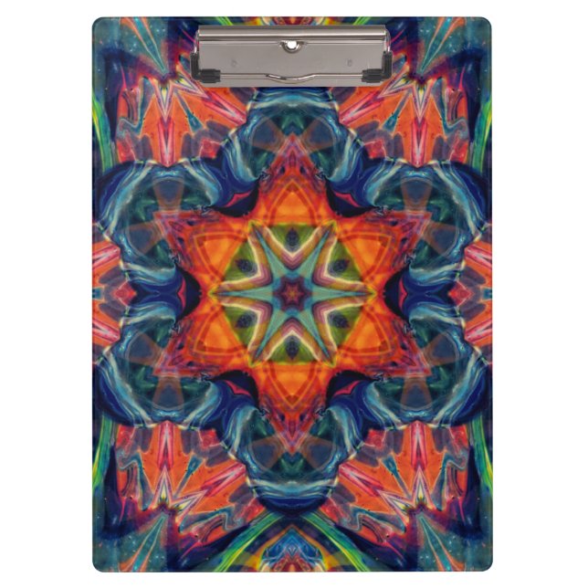 Earthy Warm Energy Kaleidoscope Gradient Clipboard (Front)