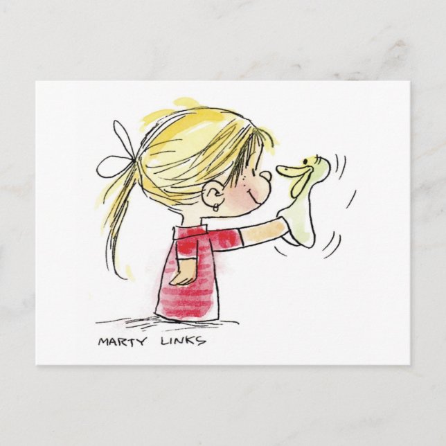 EAS-010 Easter Puppet Holiday Postcard (Front)