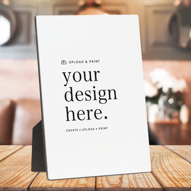 Easel Sign Your Design Upload 5" x 7" Plaque (Versatile tabletop easel plaque sign for business, weddings, special occasion events & more!)