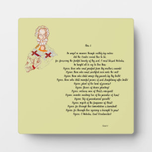 Easel W/ canvas Greek Orthodox Saint Nicholas Plaque