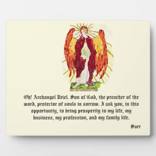 Easel With Canvas  : Archangel Uriel Plaque